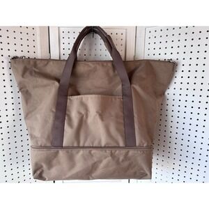Lo & Sons The Catalina Deluxe Weekender Bag Canvas Tote Brown Large EUC